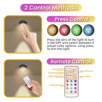 Qqlxst Puck Lights With Remote 13 Color Changeable Aaa Battery Operated Push Night Light Mini Color Changing Under Cabinet Li