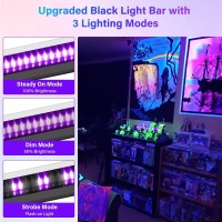 4 Pcs Led Black Light Bar 15W Usb Blacklight Strip Light For Glow Party Magnetic Black Light Strip Tube Portable Led Black Li