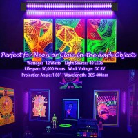 4 Pcs Led Black Light Bar 15W Usb Blacklight Strip Light For Glow Party Magnetic Black Light Strip Tube Portable Led Black Li