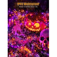 Brightown 50Ft 1000 Led Halloween String Lights Outdoor Orange And Purple Halloween Cluster Lights 8 Modes Waterproof Twinkle