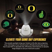 Sporticulture Ncaa American Football Oregon Adjustable Led Mini Spotlight Projector With 6 Team Logo Designs Portable Rech