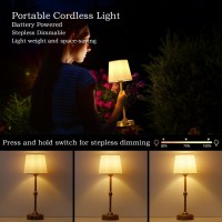 Roria 2 Pack Cordless Led Table Lamps With Touch Stepless Dimming Builtin 5000Mah Rechargeable Battery Bedroom Desk Lamp Bed