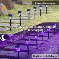 Dynaming Solar Purple Flame Torch Lights 9 Pack Outdoor Halloween Lights Flickering Flame Pathway Lights Solar Powered Auto On