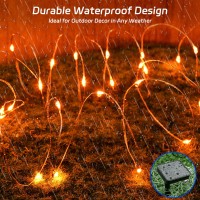 Cshare Halloween String Lights Outdoor Waterproof Solar Fairy Lights 164Ft 50Led 8 Modes Orange Halloween Lights For Yard Outs