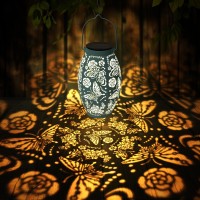 2 Pack Butterfly Solar Lanterns Gardening Gifts For Women Sister Mom Birthday Large Hanging Solar Lanterns Garden Decor For Pat