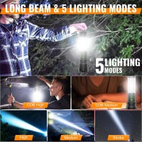 Led Rechargeable Flashlight 100000 High Lumens With Camping Lanterns 2000 Meters Long Beam Super Bright Led Flashlight Waterp