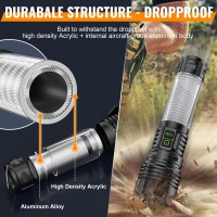 Led Rechargeable Flashlight 100000 High Lumens With Camping Lanterns 2000 Meters Long Beam Super Bright Led Flashlight Waterp