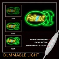 Ninthveen Fallout Neon Sign Gaming Led Neon Sign Fallouts Merchandise Light For Game Room Bedroom Man Cave Wall Decor Fallouts M