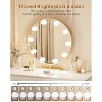 Yarnock 10 Bulbs Led Vanity Lights For Mirror 3Color 10Brightness Wire Length Adjustable Usb Cable Hollywood Mirror Ligh