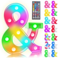 Pooqla Light Up Letters With Remote Upgraded 34 Colors Marquee Letter Lights Color Changing Led Letters Battery Operated For W