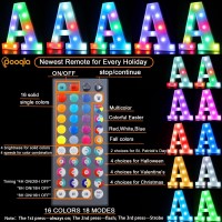 Pooqla Light Up Letters With Remote Upgraded 34 Colors Marquee Letter Lights Color Changing Led Letters Battery Operated For W