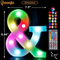 Pooqla Light Up Letters With Remote Upgraded 34 Colors Marquee Letter Lights Color Changing Led Letters Battery Operated For W