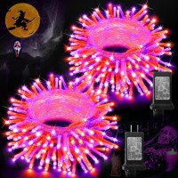 Knonew 2Pack Orange And Purple Halloween Lights Total 120Ft 360 Led Indoor Outdoor String Light With 8 Lighting Modes Timer M