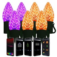 App Programmable 50 Led 55Ft Waterproof Rgb Color Changing C9 Led Christmas Lights Indoor Outdoor Extendable Dimmable Waterproo