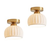 Ceramic Semi Flush Mount Ceiling Light Fixture Gold Hallway Ceiling Light Fixture Farmhouse Light Fixture Close To Ceiling Light