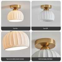 Ceramic Semi Flush Mount Ceiling Light Fixture Gold Hallway Ceiling Light Fixture Farmhouse Light Fixture Close To Ceiling Light