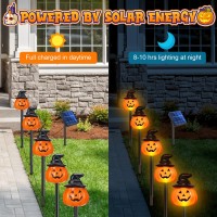 Ruqilen Halloween Pumpkin Pathway Solar Lights Set Of 5 Orange Halloween Pumpkin Stake Lights Stake String Lights Halloween Ou