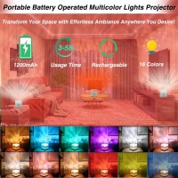 Ocean Wave Projector Light Cordless Battery Operated Under Water Lamp Cube Northern Lights Aurora Projector Rechargeable Night