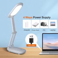 Akejrym Led Desk Lamp For Office Home Battery Operated Lamp Rechargeable Lamp Foldable Portable Light 2Fold Bracket 3 Br