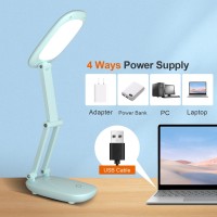 Akejrym Led Desk Lamp For Office Home Battery Operated Lamp Rechargeable Lamp Foldable Portable Light 2Fold Bracket 3 Br