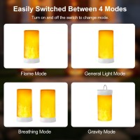 Led Flame Effect Light Upgraded Flame Lamp 4 Modes Usb Rechargeable Fire Lights With Remote Timer Waterproof Pillar Flickeri