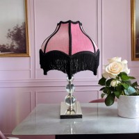 Generic Tristan Home Premium Classic Victorian Style Bell Shape Scallop Large Velvet Lamp Shade With Tassels And Fringe Rose Pi