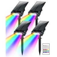 Brthera Color Changing Solar Spot Lights Halloween Decorations Solar Landscape Spotlights Solar Uplights For Tree With Remote Ip