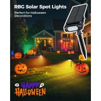 Brthera Color Changing Solar Spot Lights Halloween Decorations Solar Landscape Spotlights Solar Uplights For Tree With Remote Ip