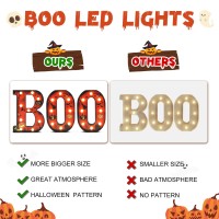 Ouddy Life Halloween Decorations Indoor Led Marquee Light Up Letters Boo Sign With Ghost Banner For Halloween Room Decor Kitche