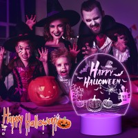 Linkax Halloween Decorations Indoor Kids Night Lights Pumpkin Halloween 3D Illusion Nightlight Lamp With 3 Colors Changing Hal