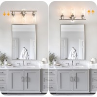 Weyderk Bathroom Light Fixtures 3 Light Bathroom Vanity Light With Clear Glass Shades Ul Certification E26 Base Brushed Ni