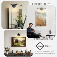 7Degobii Hard Wired Picture Light Dimmable Adjustable Swing Arm Black Wall Lights For Pictures 1575 Inch Long Led Display Light