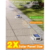 8 Pack Solar Driveway Lights Marine Dock Lights 9 Colors In 1 Aluminum Driveway Markers Deck Lights Solar Powered Outdoor Wate