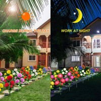 Ywywled Solar Flower Lights Outdoor Upgraded New Material Two Modes Realistic Led Solar Powered Waterproof Lights With 20 Rose