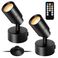 Caupel 2 Pack Led Spotlight Indoor With Remote And Footswitch 3000K4000K5000K Adjustable Plant Uplighting Indoor 5W Dimmable