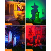 6 Pack Color Changing Solar Power Spot Lights For Halloween Decorations Skeletons Tombstones Ghost Outdoor Waterproof Led La