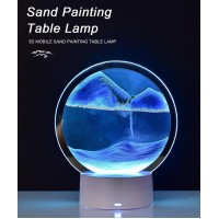 Crlkssjx Moving Sand Art Lamp 3Dmoving Sand Art Quicksand Bedside Lamp Creative Glass Sand Painting Colorful Night Light Hom