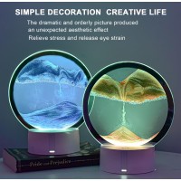 Crlkssjx Moving Sand Art Lamp 3Dmoving Sand Art Quicksand Bedside Lamp Creative Glass Sand Painting Colorful Night Light Hom