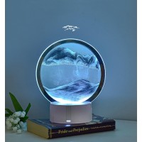 Crlkssjx Moving Sand Art Lamp 3Dmoving Sand Art Quicksand Bedside Lamp Creative Glass Sand Painting Colorful Night Light Hom