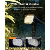 6 Pack Solar Powered Outdoor Spot Lights Outside Landscape Waterproof 24 Leds Spotlights Dusk To Dawn For House Yard Tree Plant