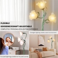 Fuzzbopn Flower Floor Lamp For Living Room Tall Floor Reading Lamp With Flexible Neck Shaft For Bedroom Decor Modern Corner Fl