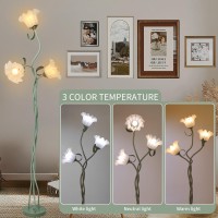 Fuzzbopn Flower Floor Lamp For Living Room Tall Floor Reading Lamp With Flexible Neck Shaft For Bedroom Decor Modern Corner Fl