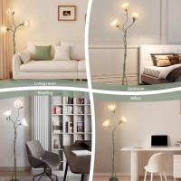 Fuzzbopn Flower Floor Lamp For Living Room Tall Floor Reading Lamp With Flexible Neck Shaft For Bedroom Decor Modern Corner Fl