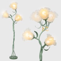 Fuzzbopn Flower Floor Lamp For Living Room Tall Floor Reading Lamp With Flexible Neck Shaft For Bedroom Decor Modern Corner Fl