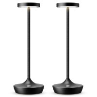 2 Pack Cordless Table Lamps Battery Operated Led Desk Lamp 3Color Stepless Dimming Portable Waterproof For Restaurants B