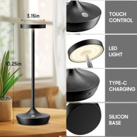 2 Pack Cordless Table Lamps Battery Operated Led Desk Lamp 3Color Stepless Dimming Portable Waterproof For Restaurants B