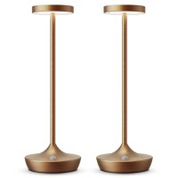 2 Pack Cordless Table Lamps Battery Operated Led Desk Lamp 3Color Stepless Dimming Portable Waterproof For Restaurants B