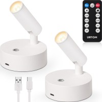 Urtom Wireless Spot Lights Indoor With Remote Rechargeable Led Uplighting Indoor Dimmable Warm White Picture Light Up Lights Ind