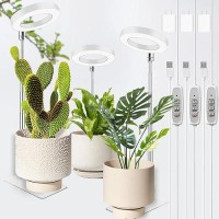 Plant Grow Lights Full Spectrum Plant Light For Indoor Plants Height Adjustable Small Halo Light With Base 4 Brightness Adjus