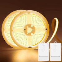 2 Pack Cob Led Strip Light Battery Operated 66Ft 640 Led High Bright Strip Lights Flexible Cuttable Wireless Click Light For